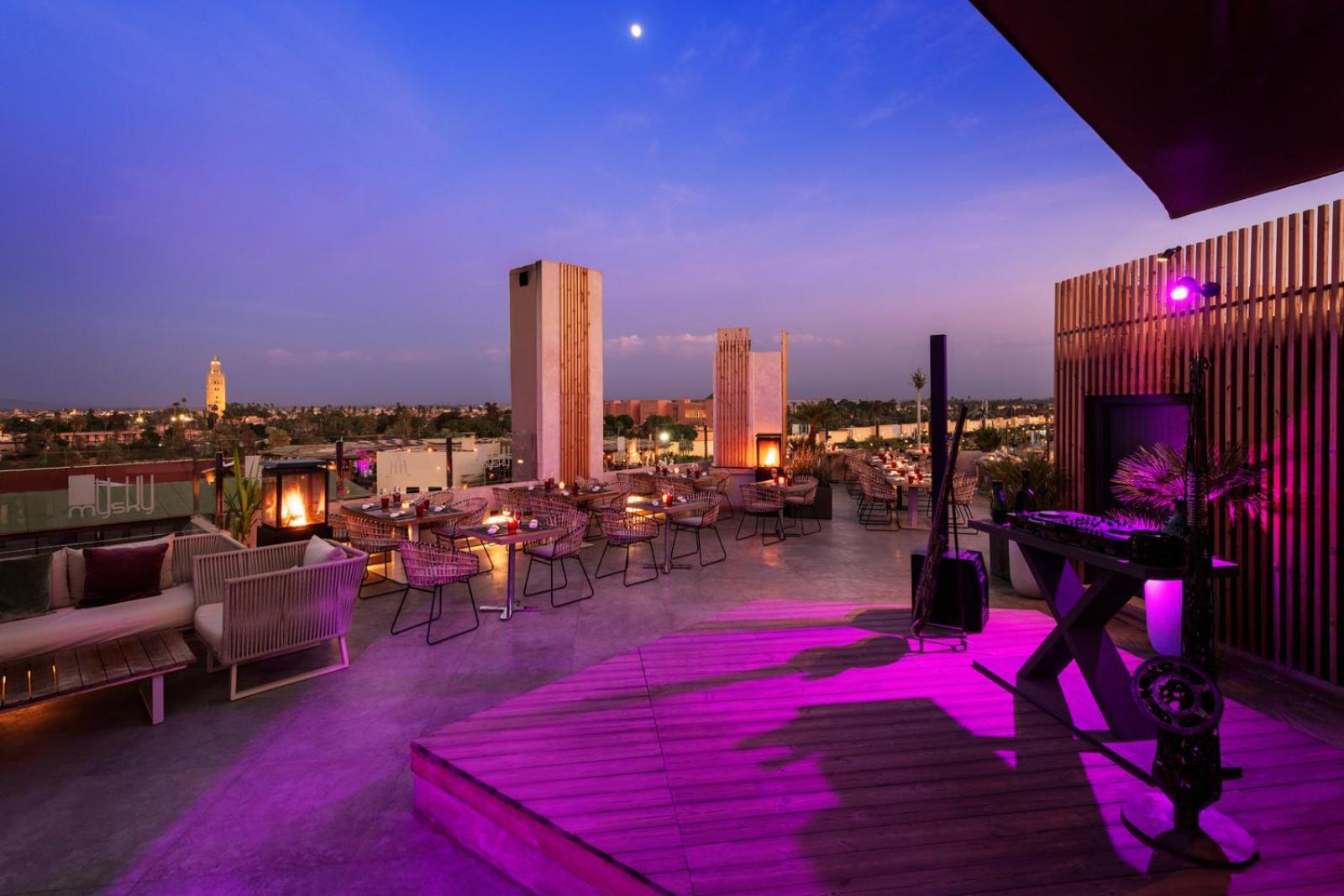 Hivernage Hotel & Spa Marrákes Kültér fotó The Sky Bar